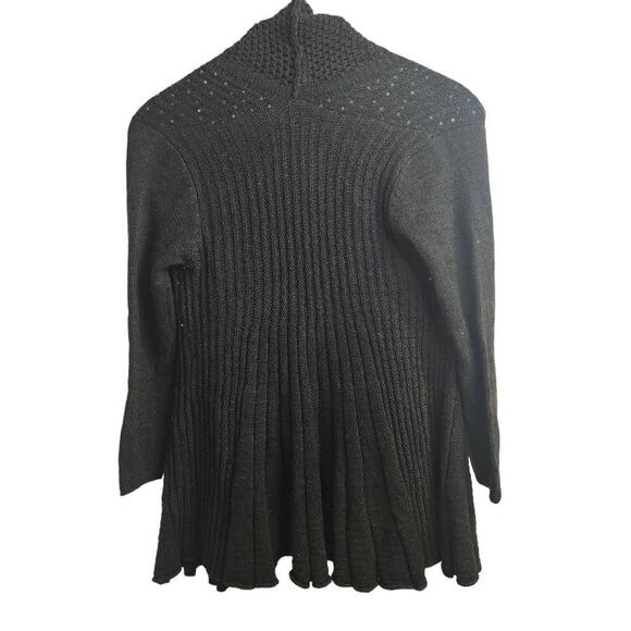 Soft Surroundings Gray Shimmer Cinched Back Flowy Holiday Cardigan Size Petite X - Picture 10 of 10